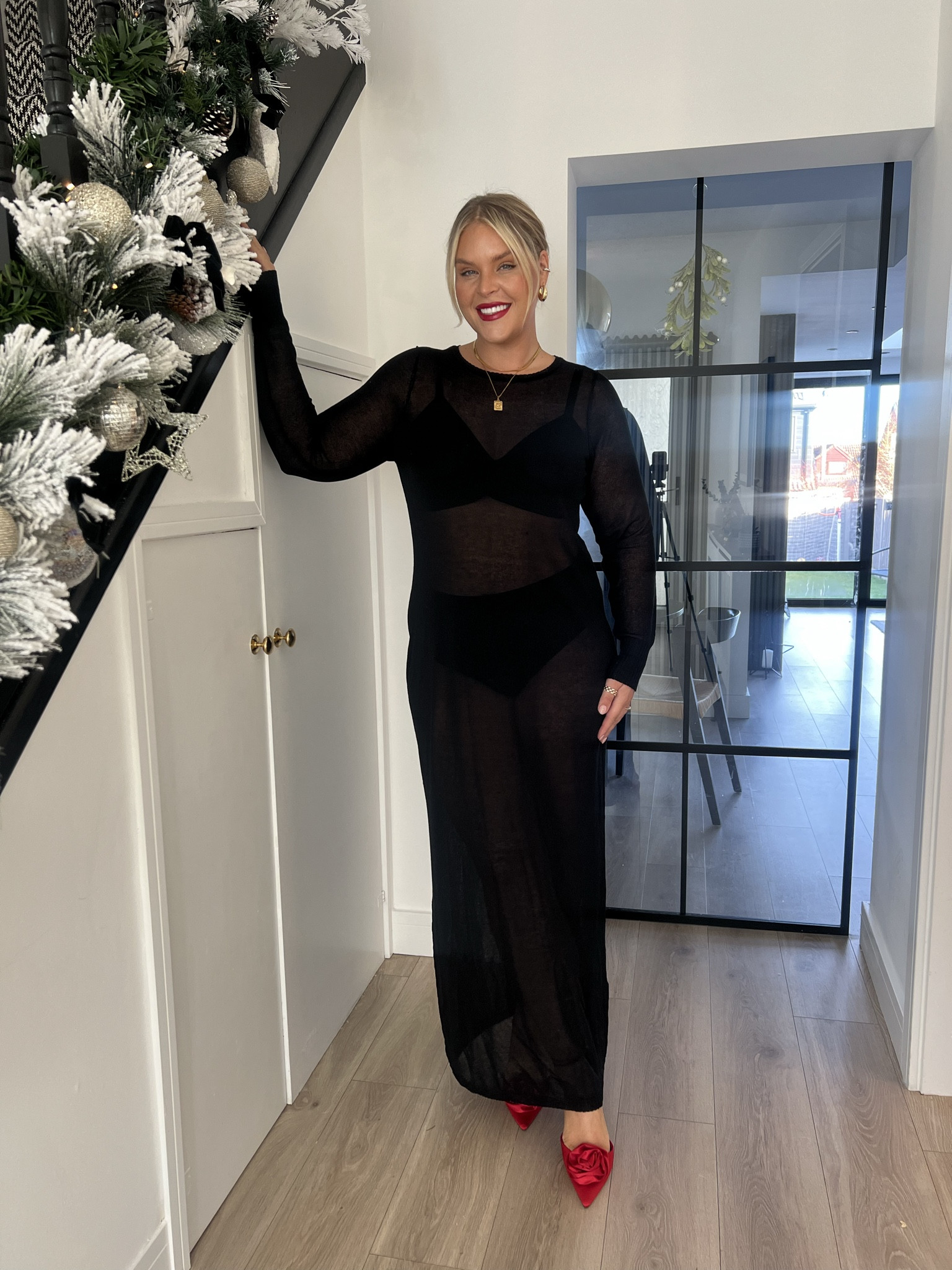 Can the sheer moment stay for a while! Sheer dress. Maxi dress. Black dress. Red shoes. Red heels. Christmas night out. Holiday outfit. Winter fashion. See through dress. ASOS. Primark heels. ASOS dress. New Year’s Eve outfit. #ltkgift

#LTKparties #LTKstyletip #LTKHoliday