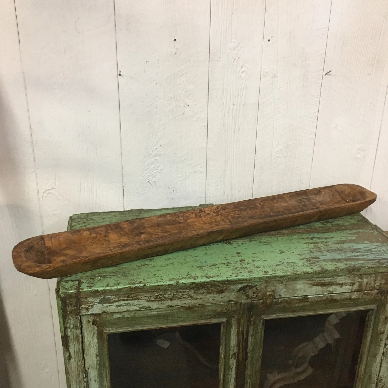 39”x6” Long Skinny Carved Wooden Dough Bowl Trencher Centerpiece Tray Primitive Solid Wood Ba... | Etsy (US)