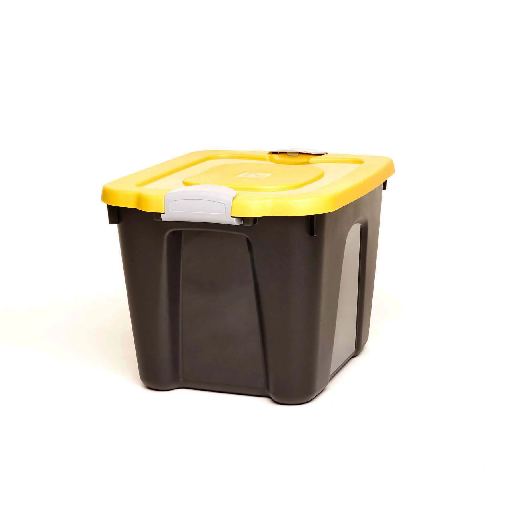 Homz® Durabilt® 10 Gallon Latching LLDPE Storage Container, Black Base with Yellow Lid & Gray L... | Walmart (US)