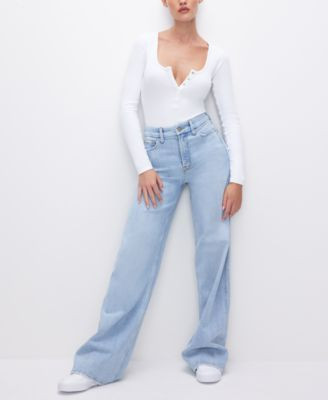 Good American Women's Skate High-Rise Wide-Leg Jeans - Macy's | Macy's