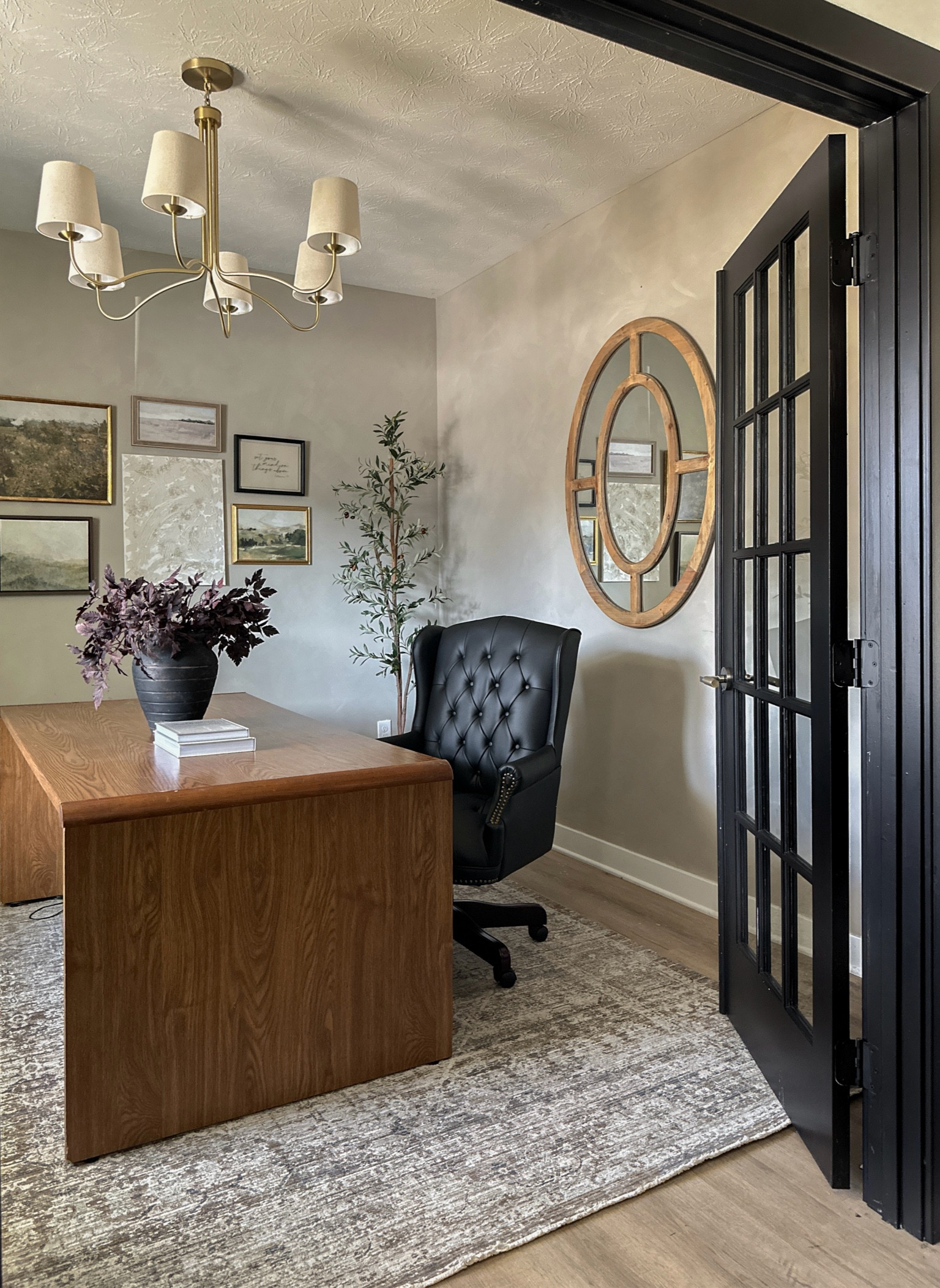 Transitional home office | organic modern | Loloi rug 

#LTKHome