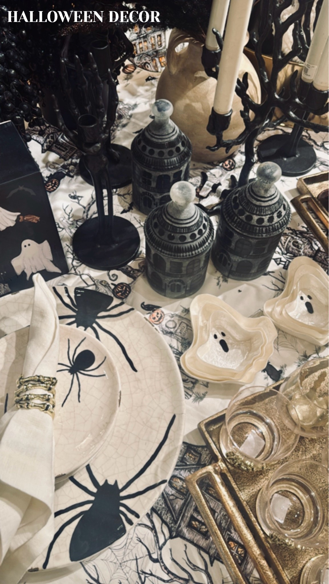 Halloween decor ideas from Pottery Barn home 👻🎃 // Spider plate, ghost plate, skeleton napkin ring

#LTKSeasonal #LTKHome