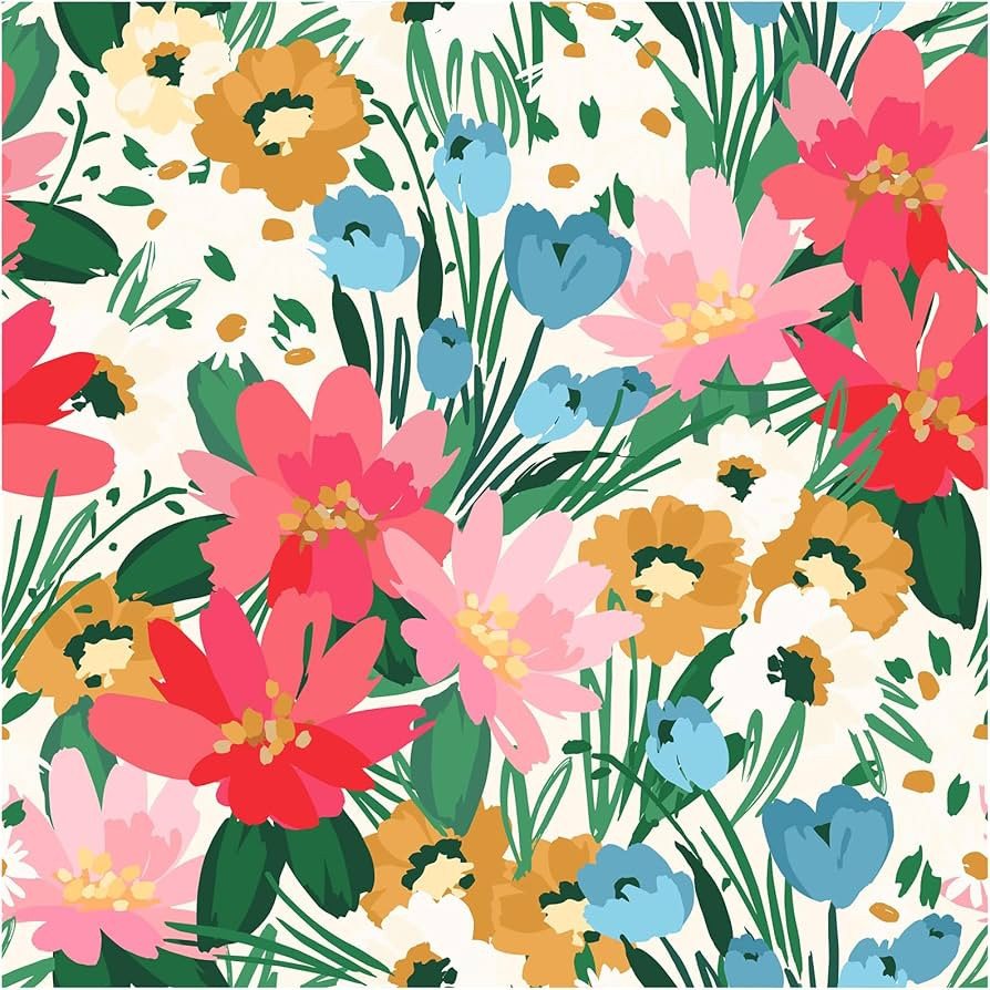 Floral Wallpaper Peel and Stick Removable Boho Wallpaper Botanical Stick and Peel Wallpaper Rente... | Amazon (US)