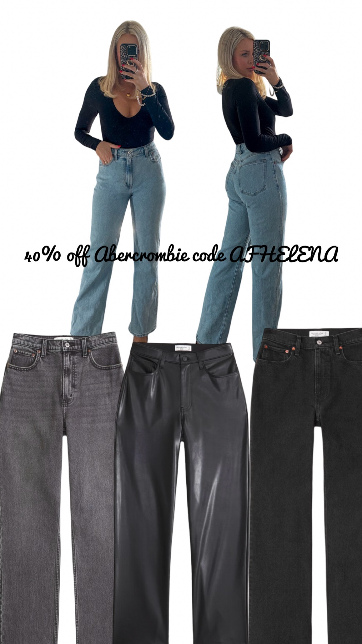 Still 40% off Abercrombie with code AFHELENA 

Jeans and leather trousers selling super quickly so linking my faves here! 

Abercrombie jeans, fave jeans, leather trousers, Black Friday, cyber week 

#LTKCyberWeek