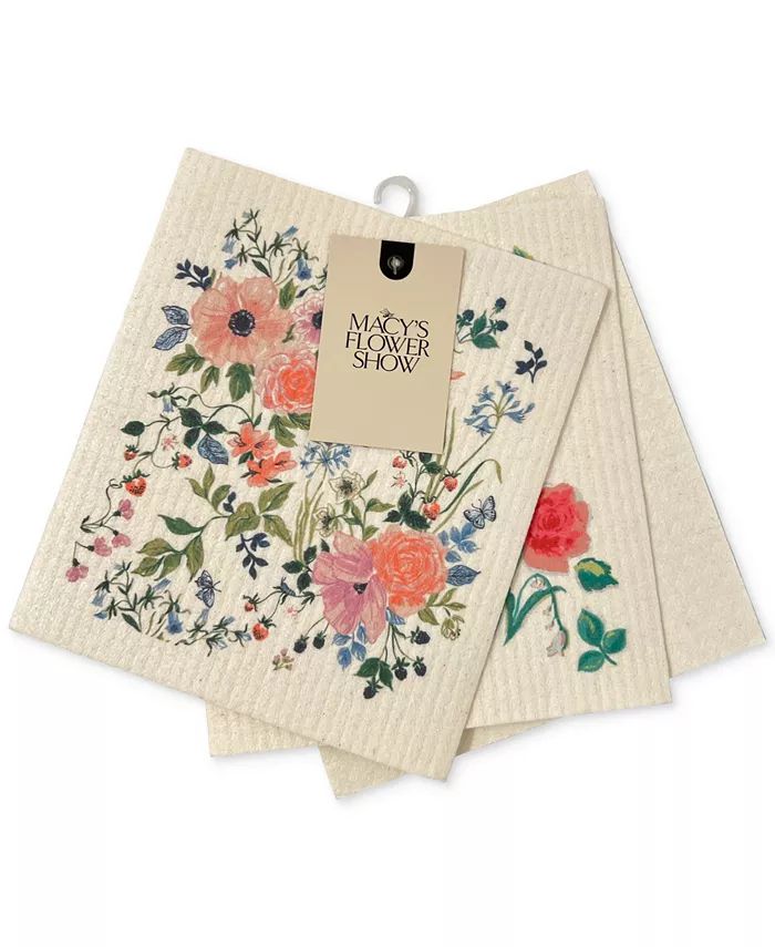 Macy's Flower Show Swedish Dishcloth Set of 3, Created for Macy's - Macy's | Macy's