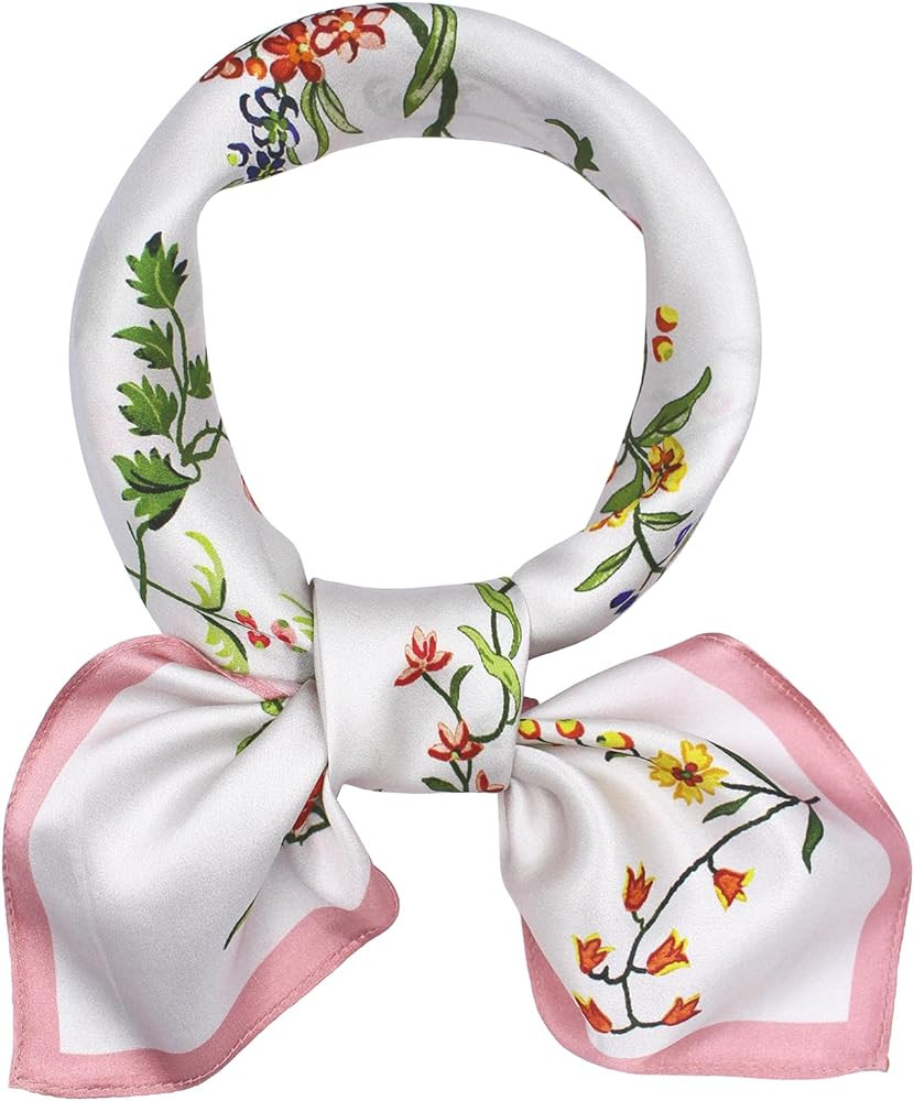 ANDANTINO 100% Mulberry Silk Square Scarf for Hair-25.6" X25.6'' Women Men Natural Silk Neckerchi... | Amazon (US)