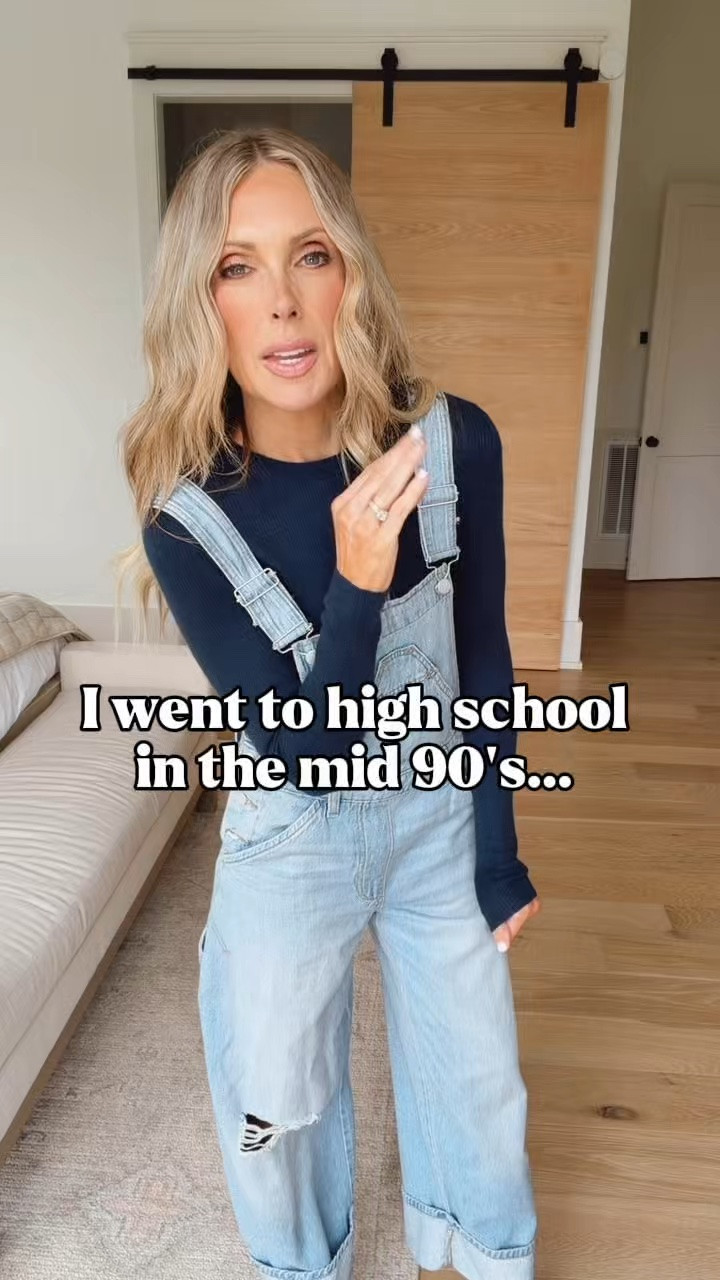 My baby barrels but in overall form... with my slim cashmere sweater .