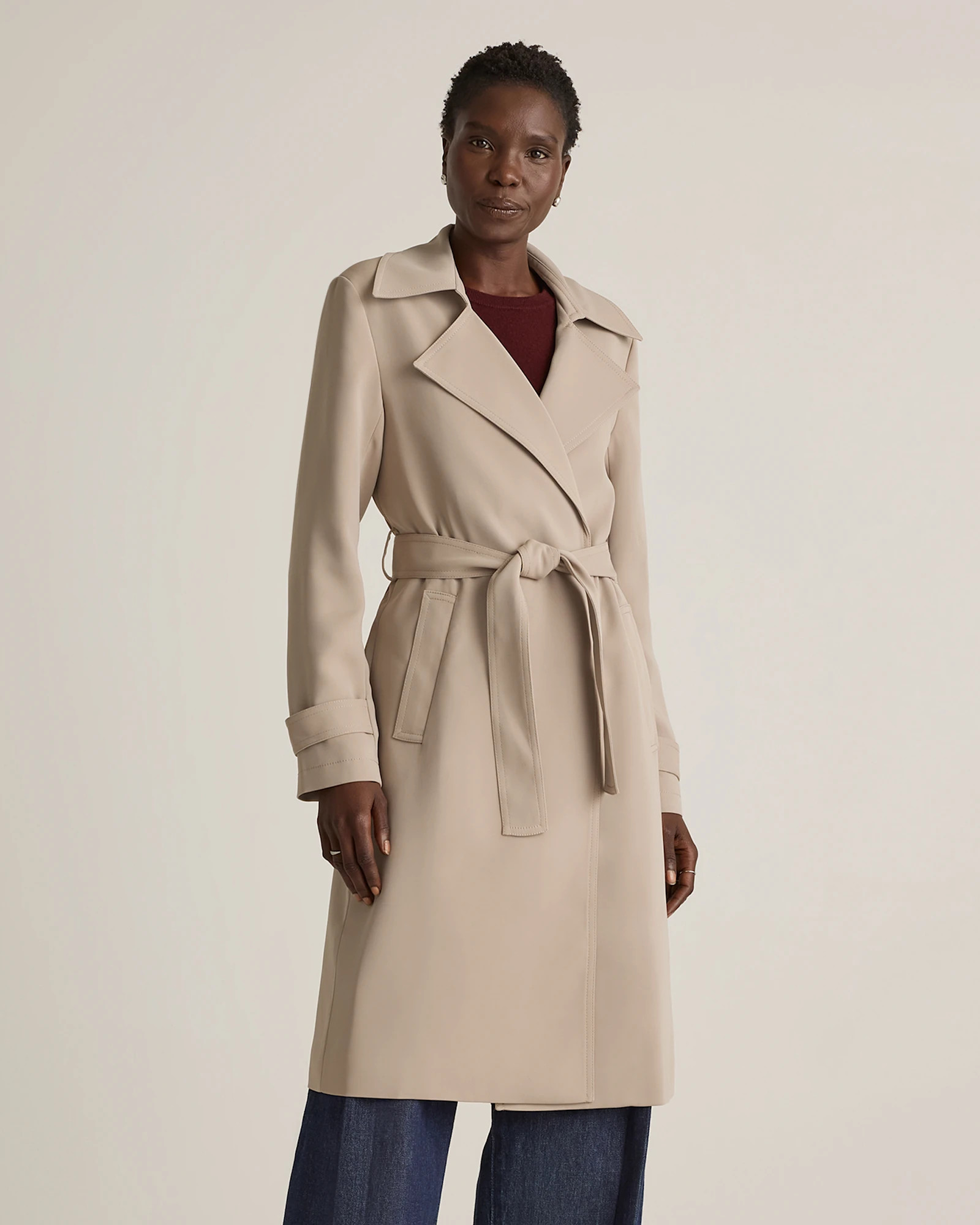Stretch Crepe Trench Coat | Quince