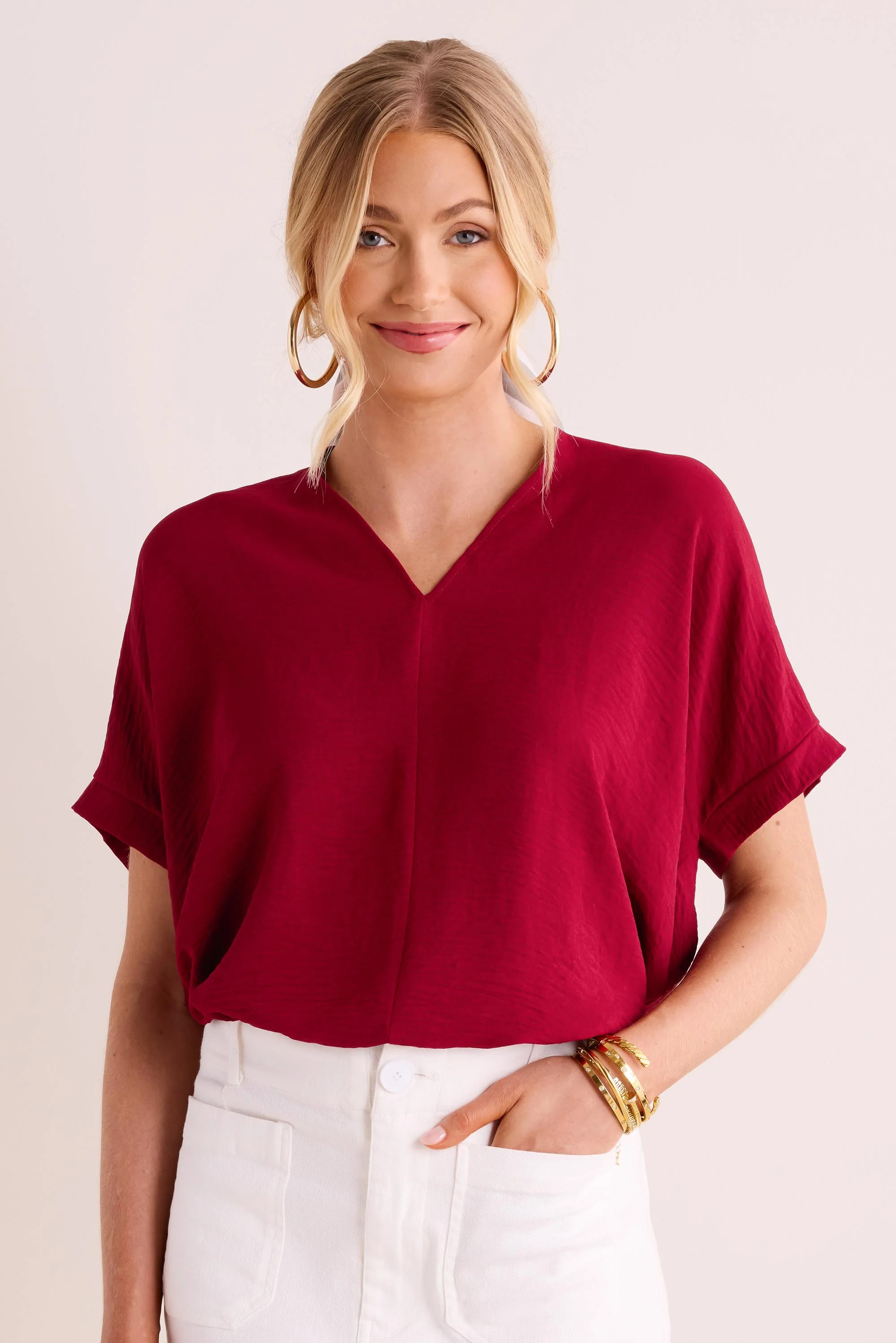 Gabriella Top - Burgundy | Avara