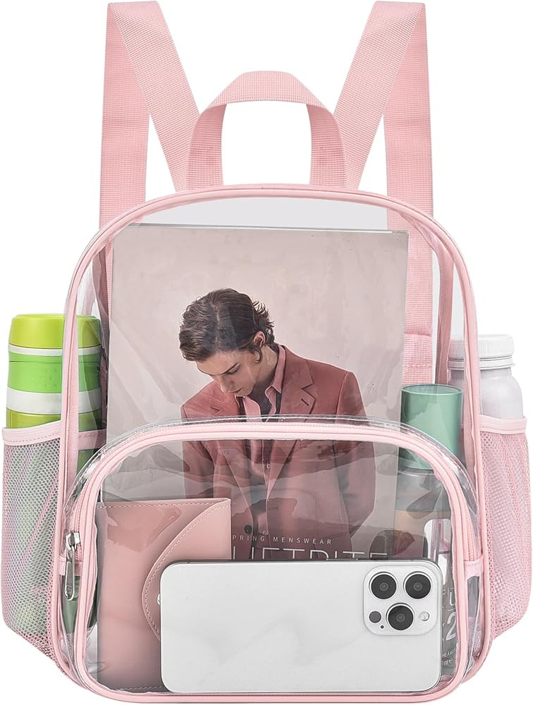 Clear Backpack for Stadium Events Clear Backpack 12x12x6 with Front Pocket for Concert Sport Even... | Amazon (US)