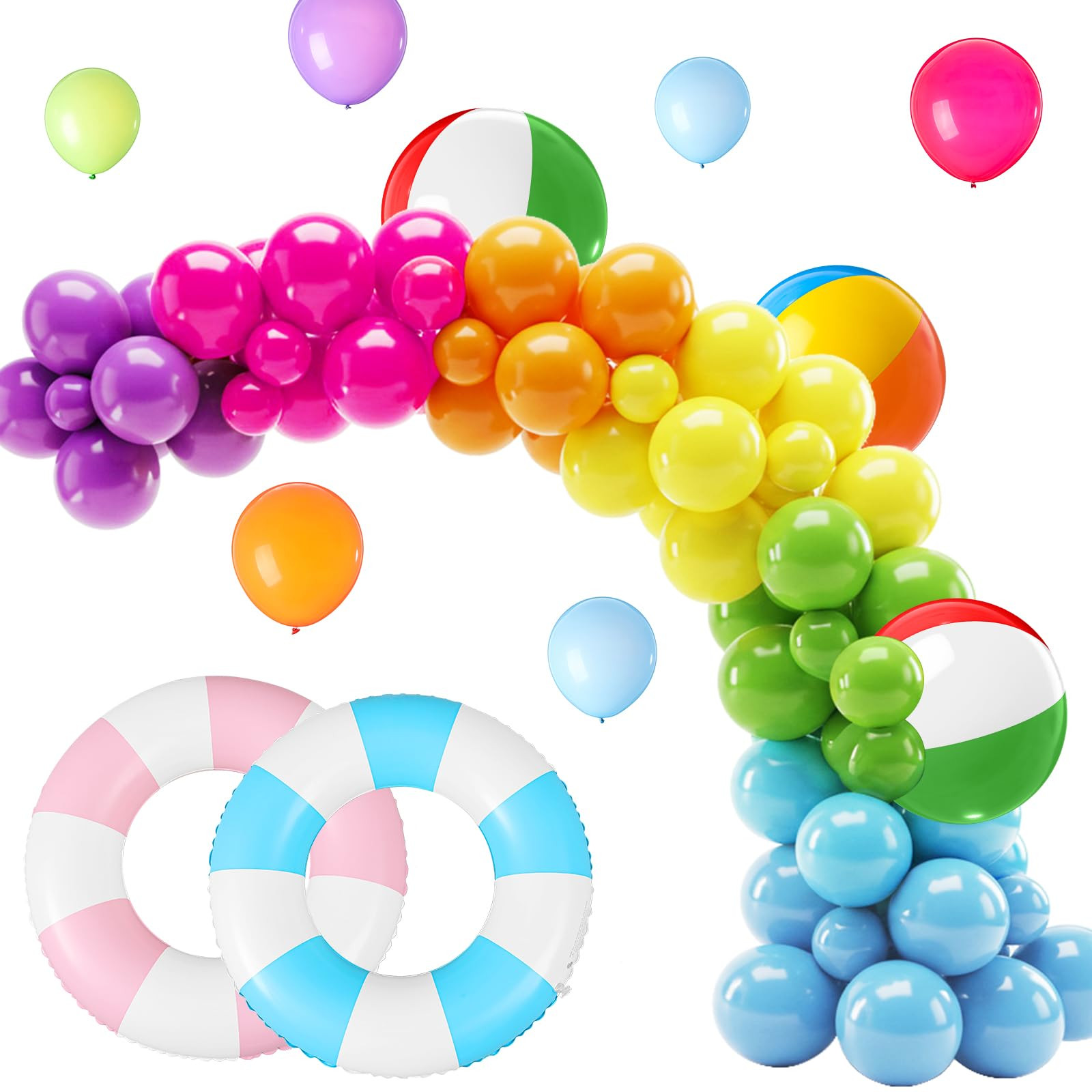 115 Pcs Summer Tropical Balloon Arch Garland Kit Pool Party Decorations Outdoor Pool Balloons Bac... | Amazon (US)