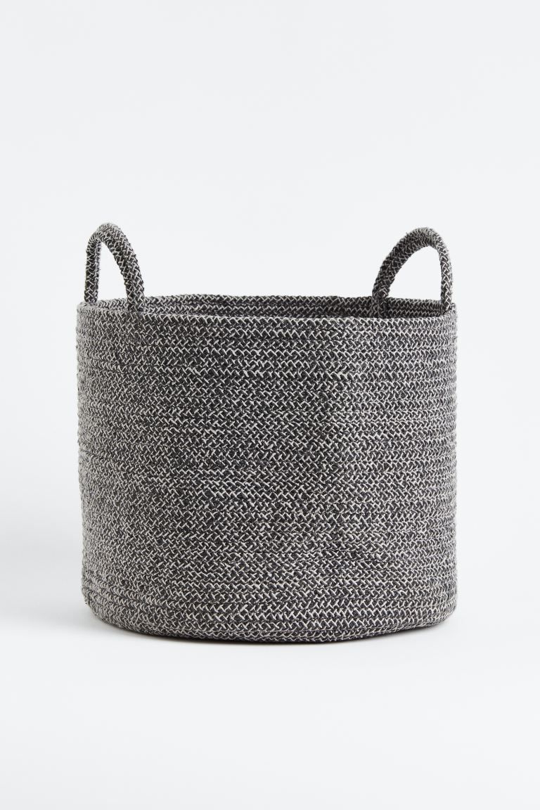Cotton Storage Basket - Black/striped - Home All | H&M US | H&M (US + CA)