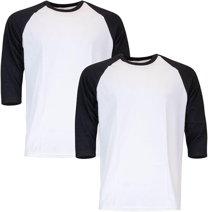 Gildan Adult Heavy Cotton 3/4 Raglan T-Shirt, Style G5700, 2-Pack | Amazon (US)