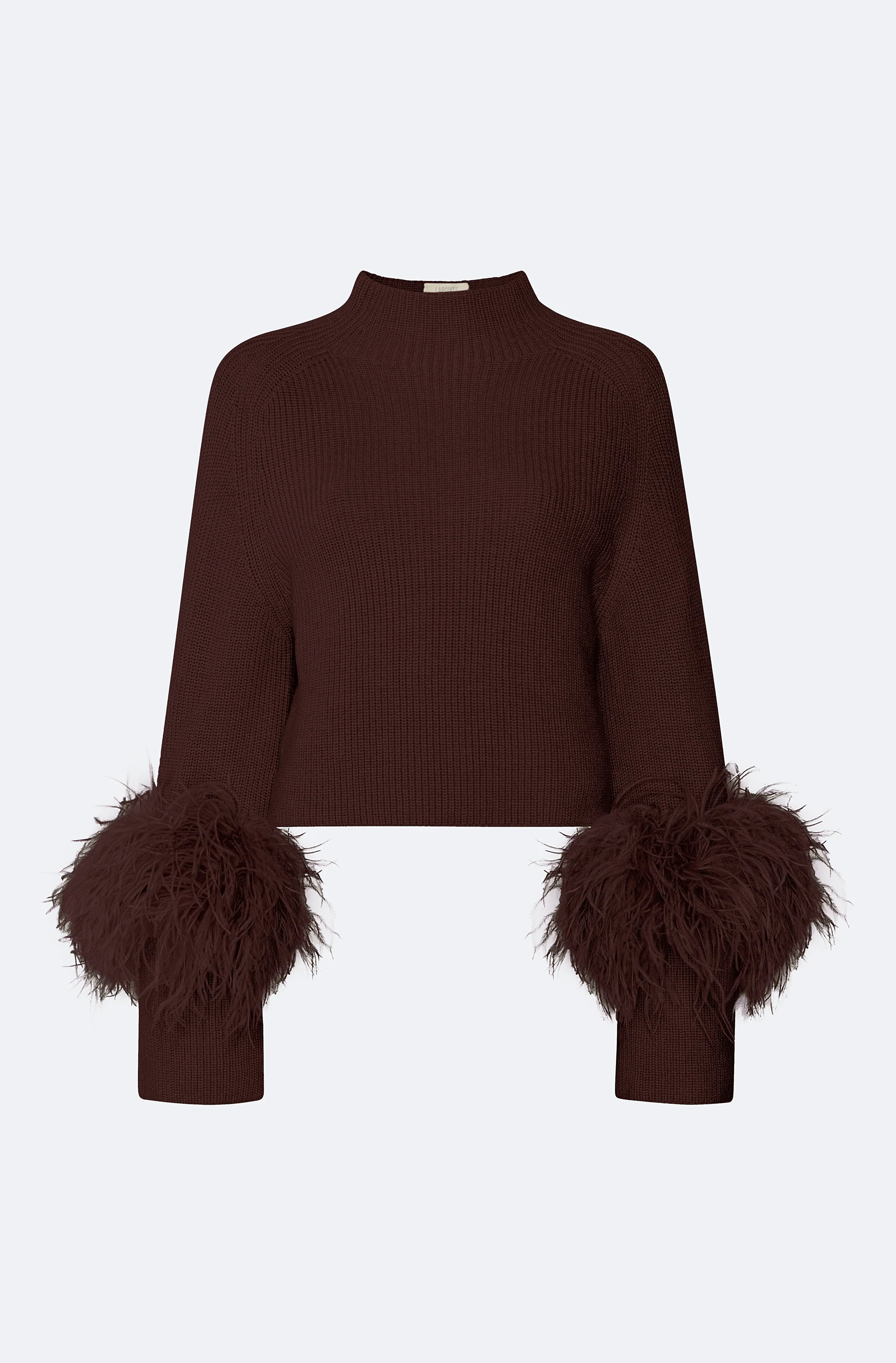 Merino Mock Neck Sweater With Feathers | Lapointe (US)