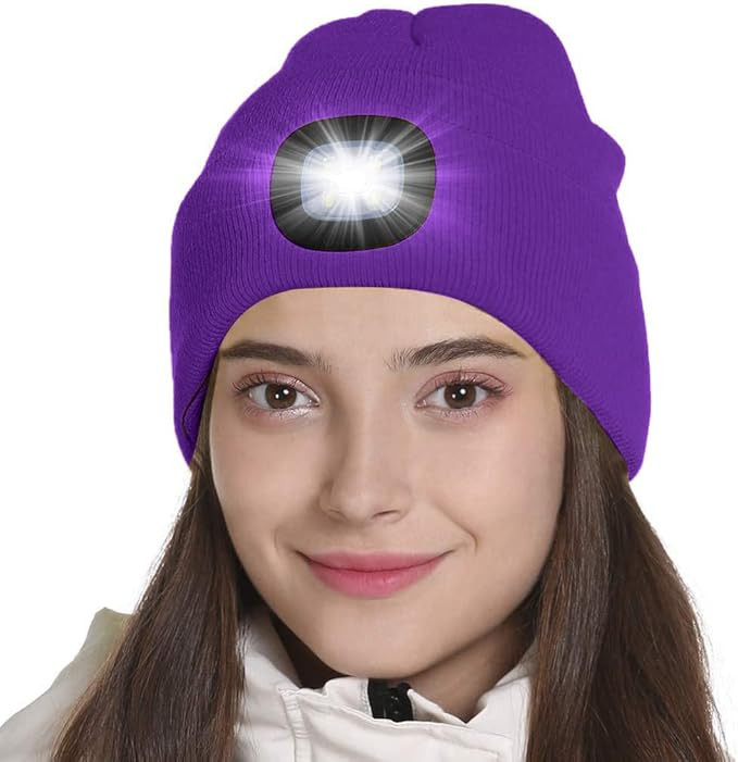 Tutuko Unisex LED Beanie with Light, USB Rechargeable Headlamp Knitted Winter Cap Gifts for Men W... | Amazon (US)