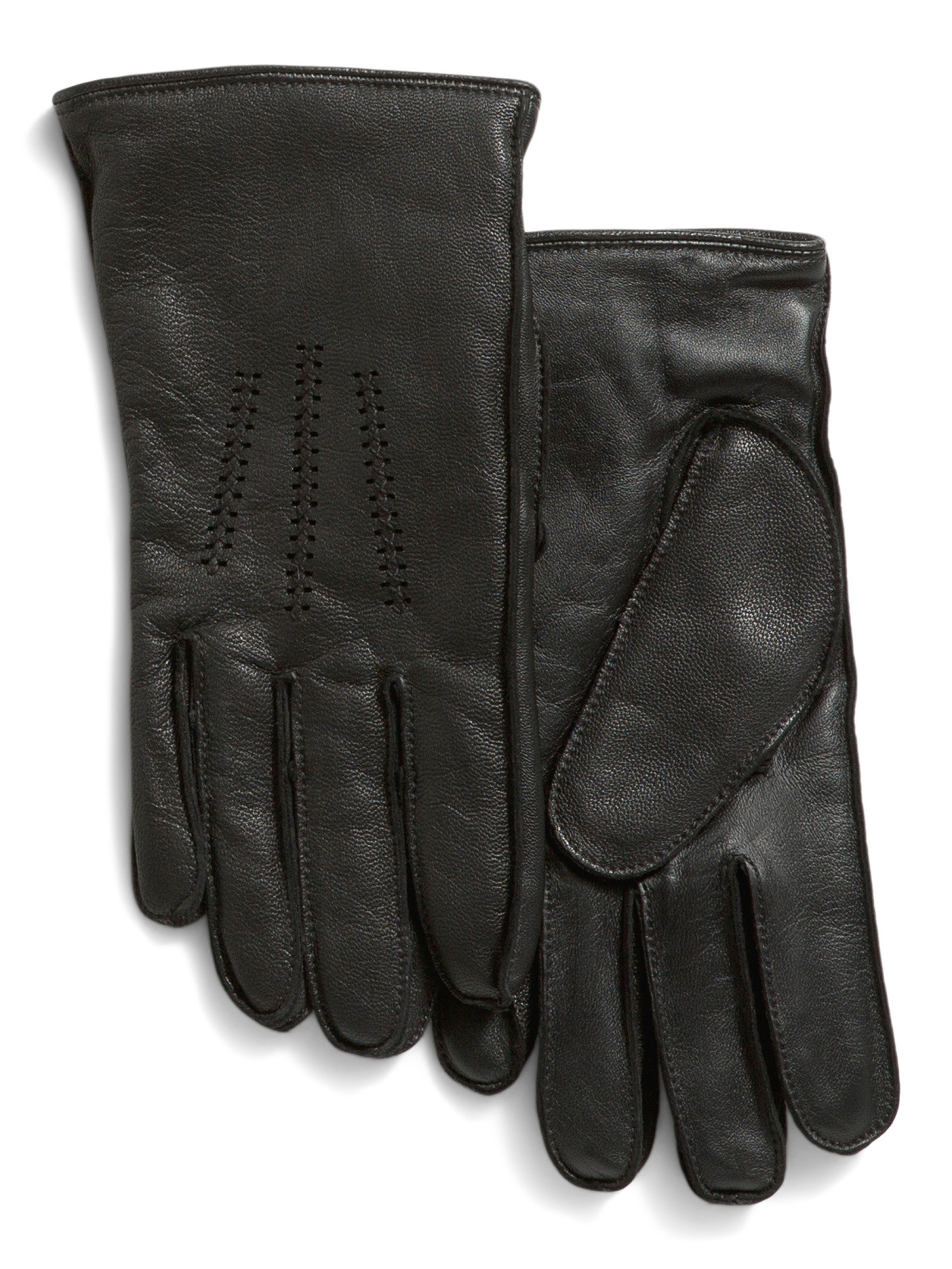 Leather Wrangell Faux Fur Lined Touchscreen Compatible Gloves | TJ Maxx