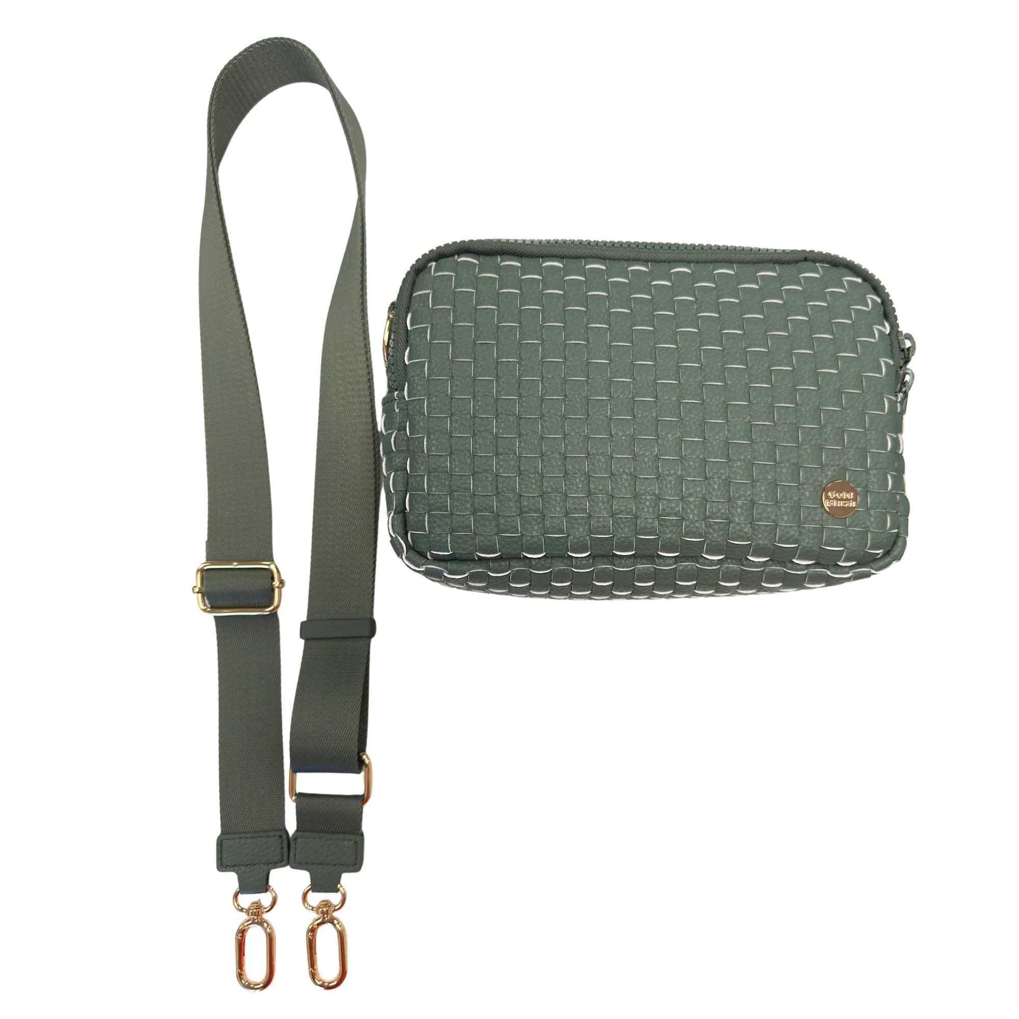 Gold Blush Iconic Woven Bestie Bag- Full RFID Protection + Luxe Vegan | The Gold Blush