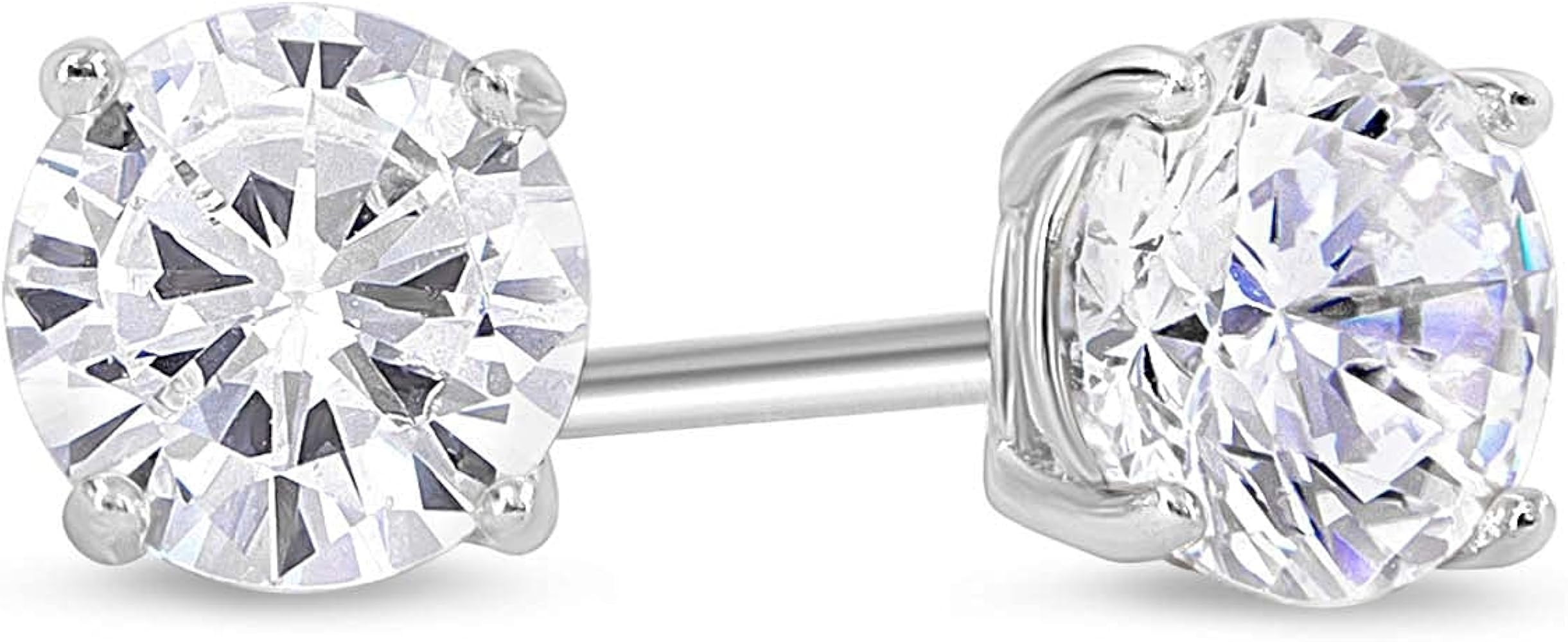 KEZEF Sterling Silver Cubic Zirconia Stud Earrings for Women & Men – Premium S925 Silver Studs ... | Amazon (US)