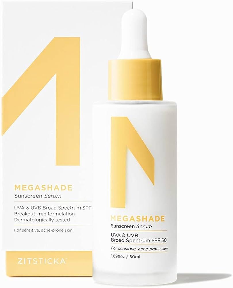 MEGASHADE by ZitSticka - SPF 50 Facial Sunscreen Serum for Acne-Prone, Sensitive Skin | Amazon (UK)