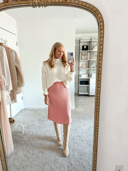 The perfect pink knit skirt from Walmart! Love pairing this with a pair of neutral boots and a sweater for a completed look. It’s only $18 so grab it while you can! 

#LTKstyletip #LTKSeasonal #LTKunder50
