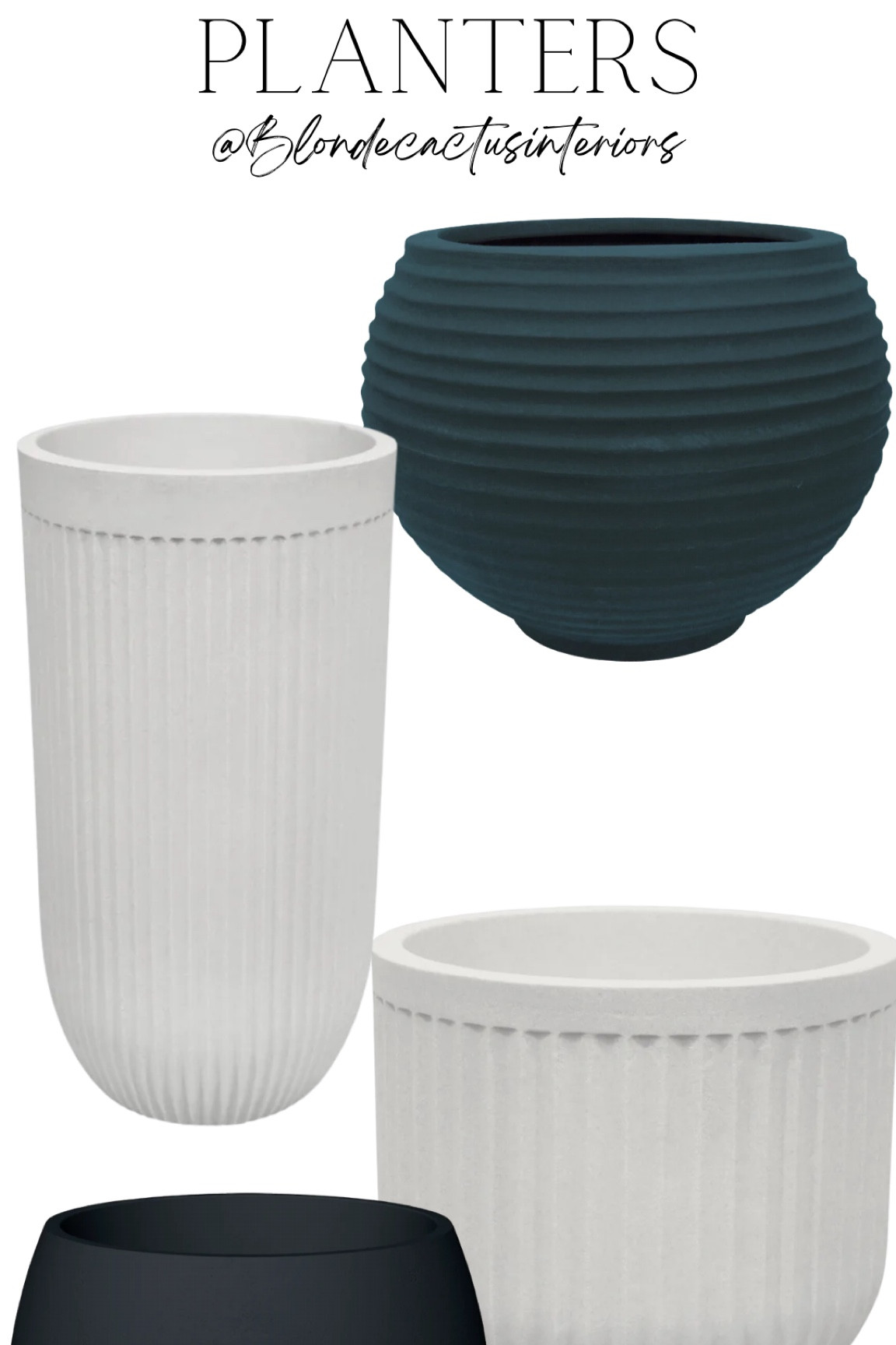 Spring planters, outdoor planters, black planters, fluted planters 

#LTKSeasonal #LTKhome #LTKsalealert