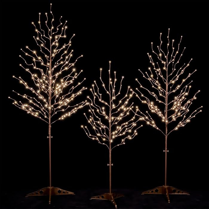 Star Light Tree Set 4ft, 5ft and 6ft with 128/216/256 Warm White LEDs for Holiday Decor - Dimmabl... | Amazon (US)