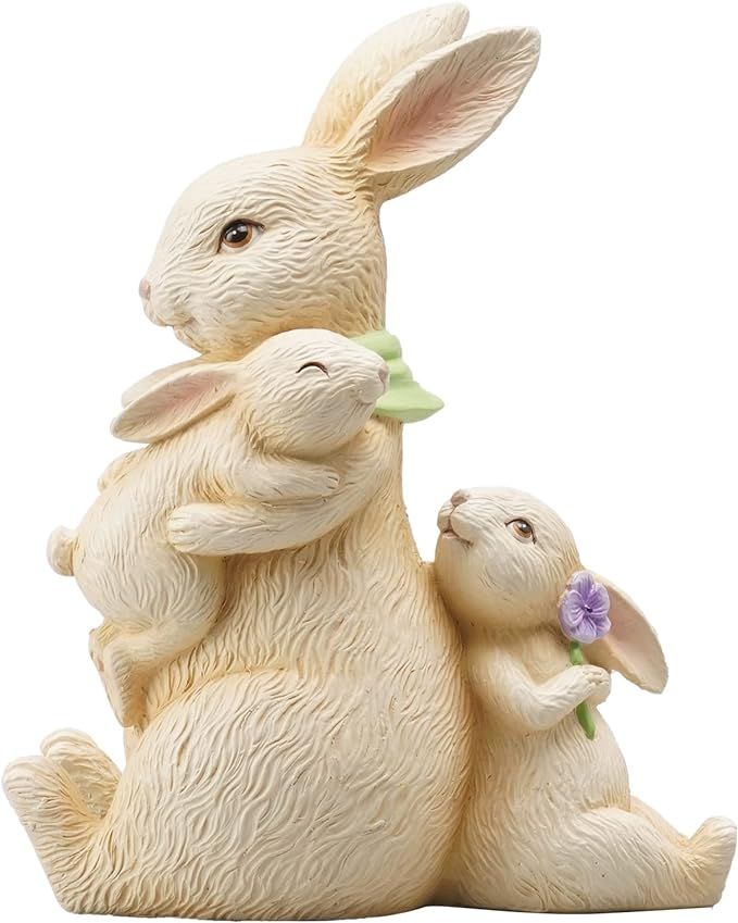 Newman House Studio Easter Decorations Family Bunny Figurines Spring-Decor - Resin Sitting Bunny ... | Amazon (US)