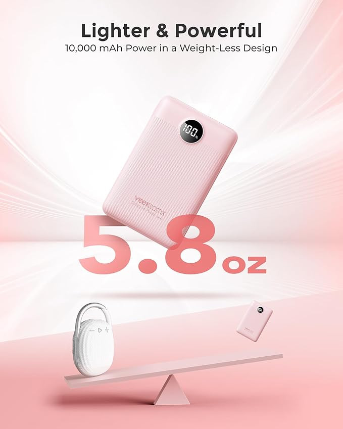 VEEKTOMX Small Portable Charger, Mini Power Bank 10000mAh, PD 22.5W Fast Charging USB-C Battery B... | Amazon (US)