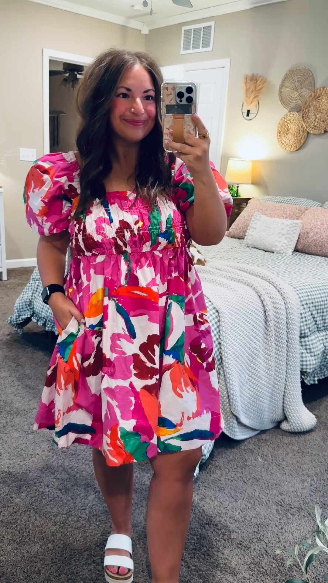 Currently loving this affordable little Walmart dress 🌸 comfy, flattering, and perfect for summer days, errands, brunch… all the things ✨

sandals: fit true to size // wearing a 5
dress: fits true to size // wearing a large (could’ve sized down to a medium) 

 #LTKootd #LTKMidsize #LTKWorkwear