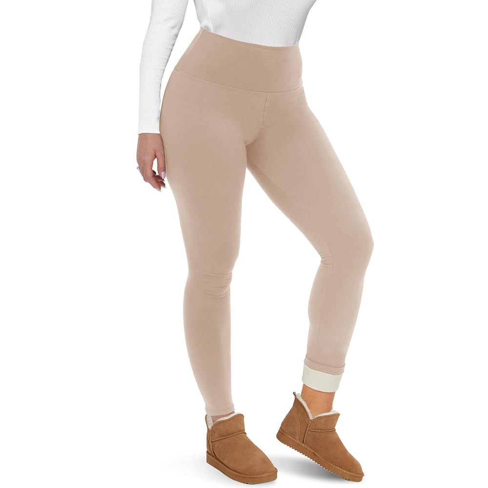 CAMPSNAIL Fleece Lined Leggings Women - Thick Soft High Waisted Black Tummy Control Thermal Warm ... | Amazon (US)