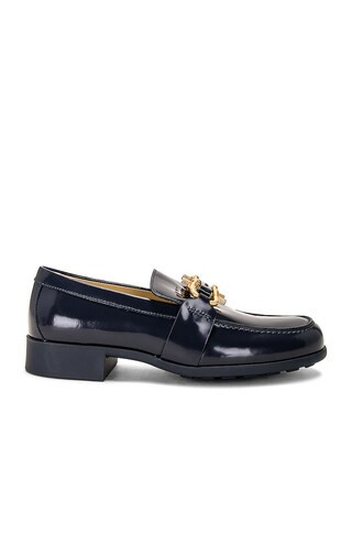 Bottega Veneta Monsieur Loafer in Abyss - Navy. Size 39.5 (also in 36, 36.5, 37.5, 38, 38.5). | FWRD 
