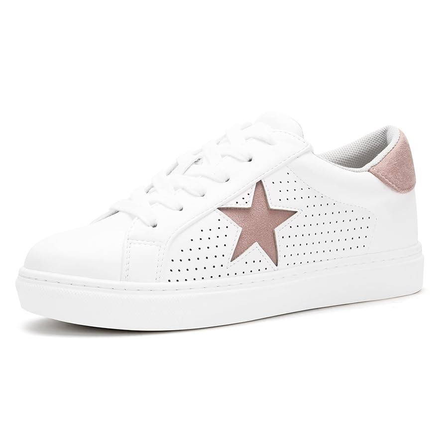PARTY Women's Fashion Star Sneaker Lace Up Low Top Comfortable Cushioned Walking Shoes | Amazon (US)