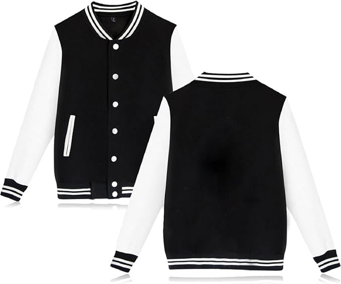 babyhealthy Women's Men's Varsity Baseball Jacket Casual Letterman Bomber Jacket Windbreaker Ligh... | Amazon (US)