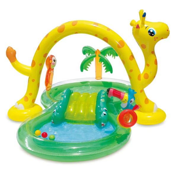 Summer Waves 8.5ft x 6.3ft x 50in Inflatable Kiddie Pool Play Center w/ Slide | Target