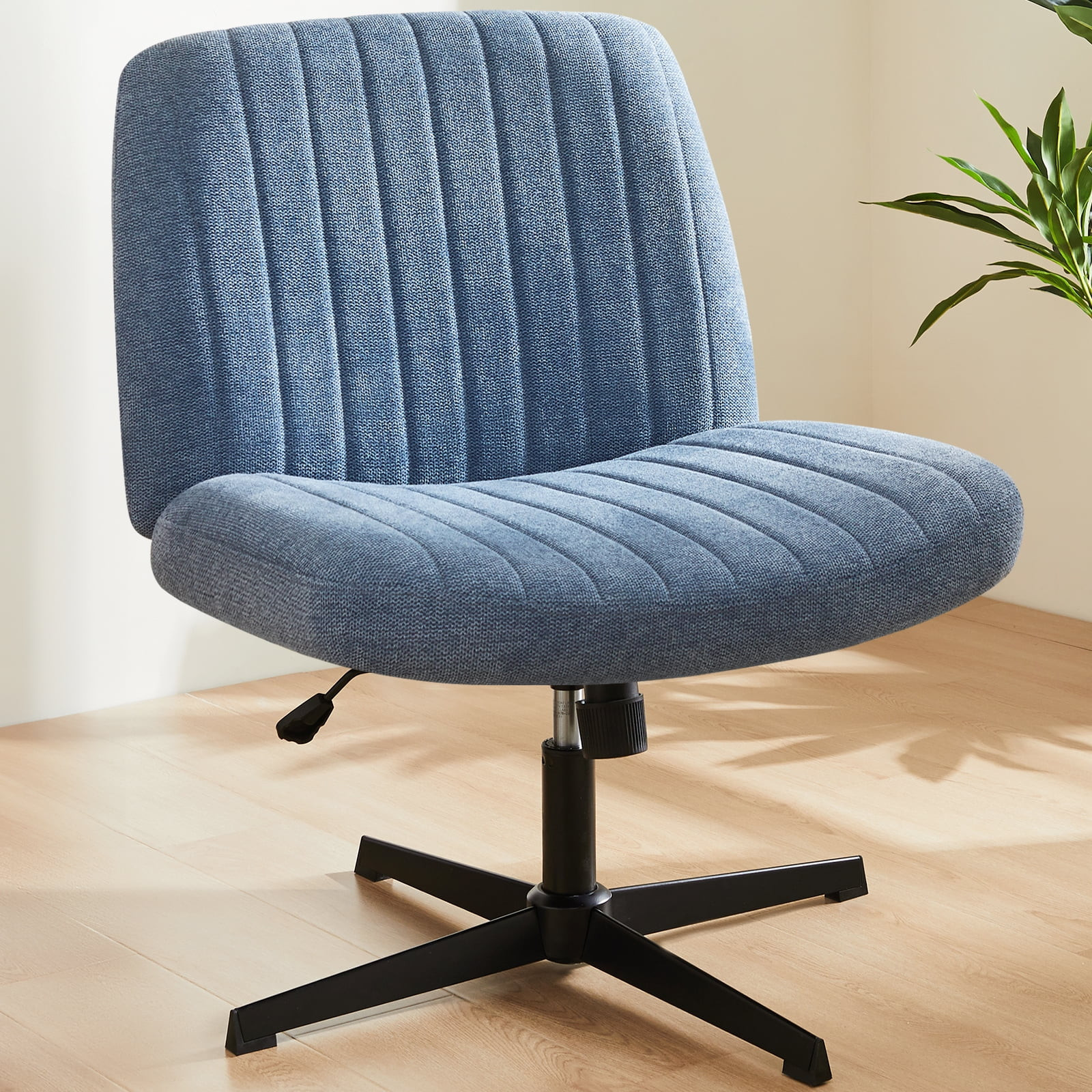 Office Chair Armless Criss Cross Legged Chair No Wheels, Comfy Home Office Desk Chairs, Adjustabl... | Walmart (US)