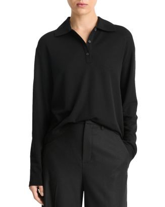 Vince Wool Long Sleeve Polo Top  | Bloomingdale's Women | Bloomingdale's (US)