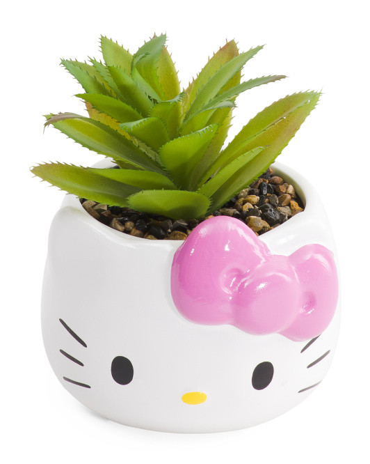 Hello Kitty Ceramic Planter With Faux Plant | Home Essentials | Marshalls | Marshalls