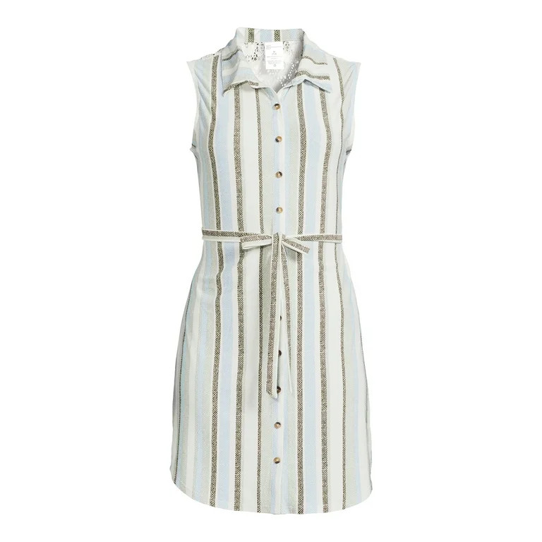 No Boundaries Juniors Lace Back Shirt Dress | Walmart (US)