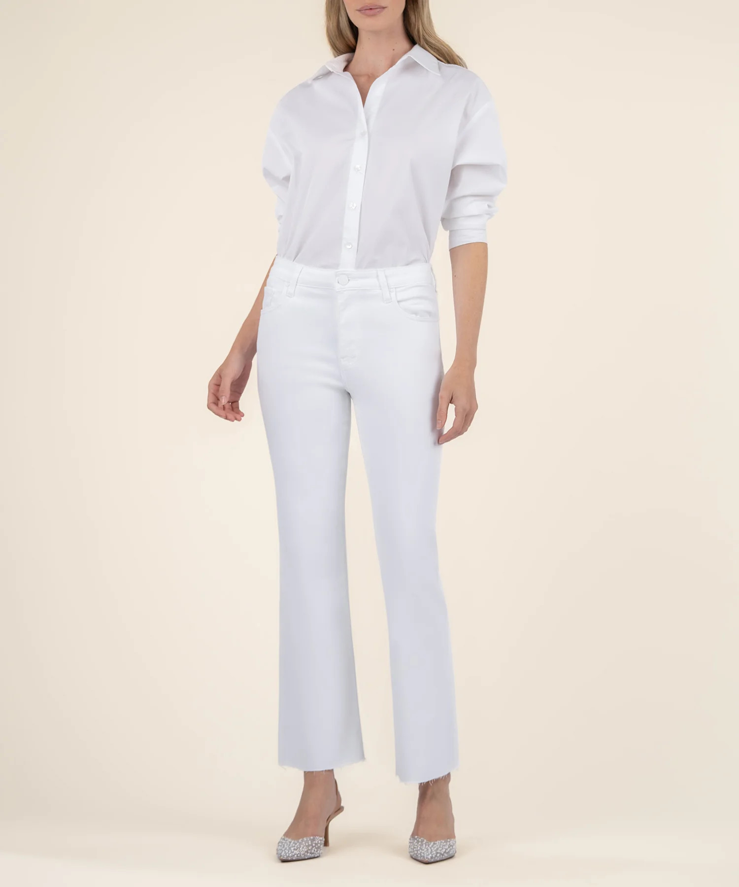Kelsey High Rise Ankle Flare - 8 / Optic White - Kut from the Kloth | Kut From Kloth