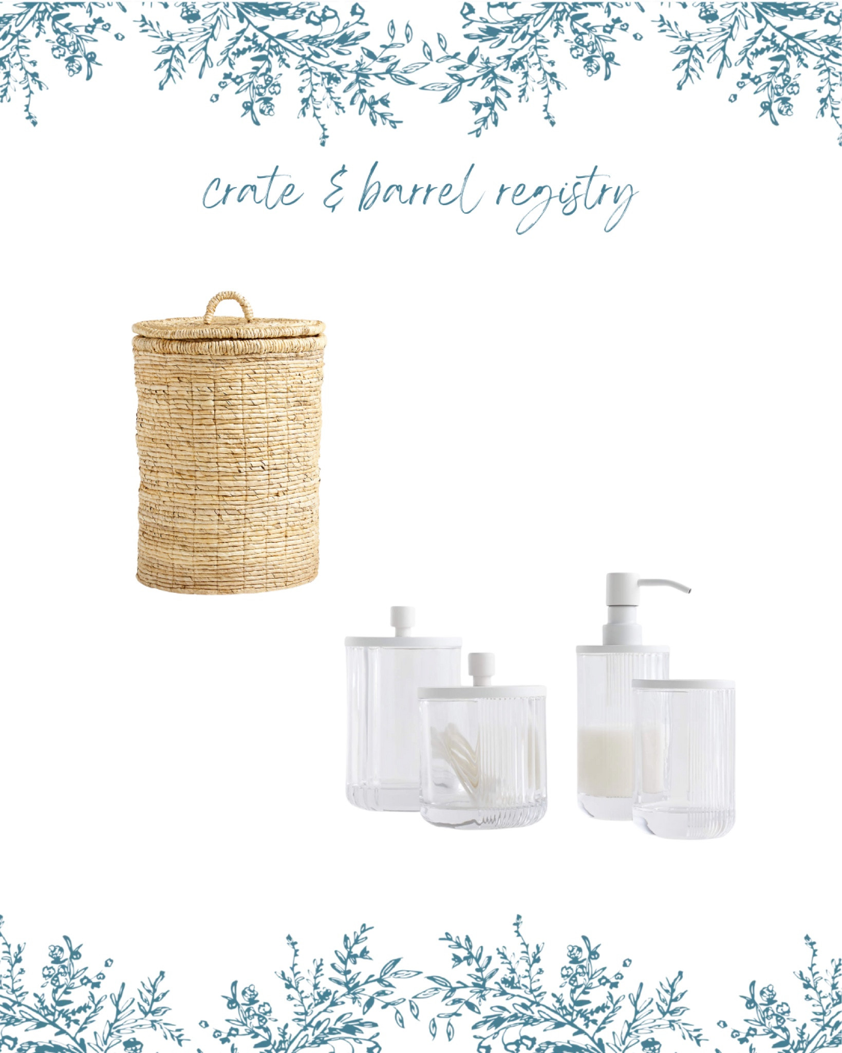 Wedding registry picks featuring crate and barrel woven laundry hamper & bathroom accessories 

#LTKwedding #LTKhome #LTKunder100