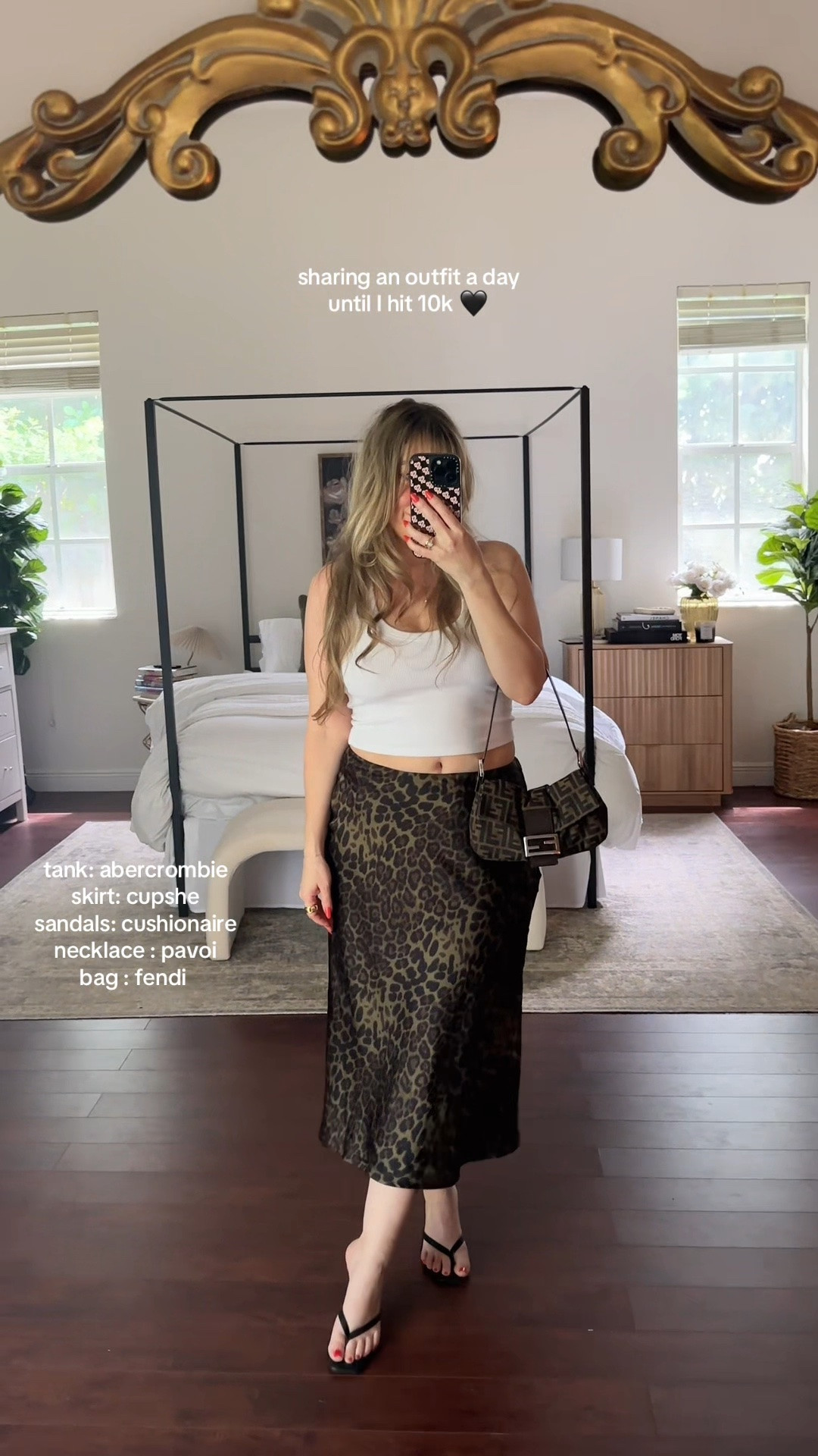 Outfit of the day 🖤 wearing a leopard satin skirt and tank for a simple and chic outfit idea

#LTKootd