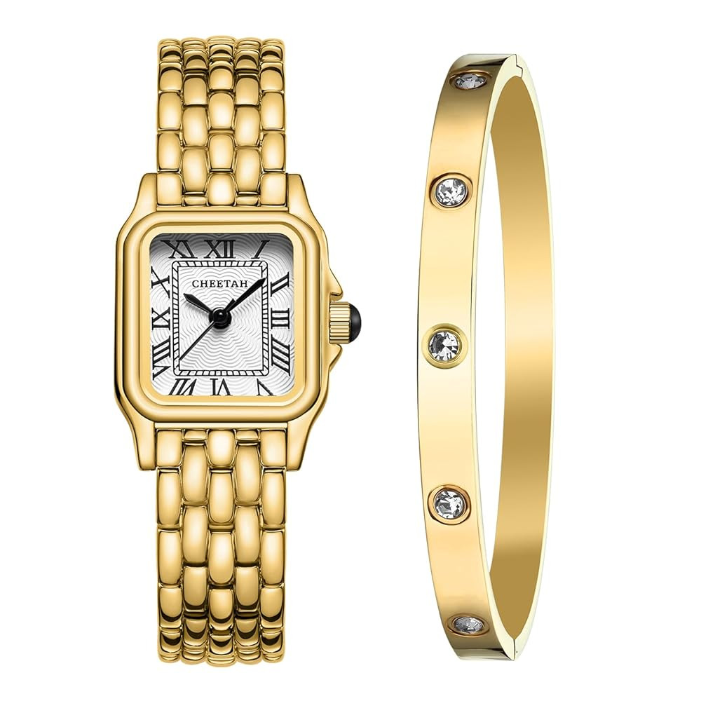 CHEETAH Women’s Gold Bangle Watch and Bracelet Set | Amazon (US)