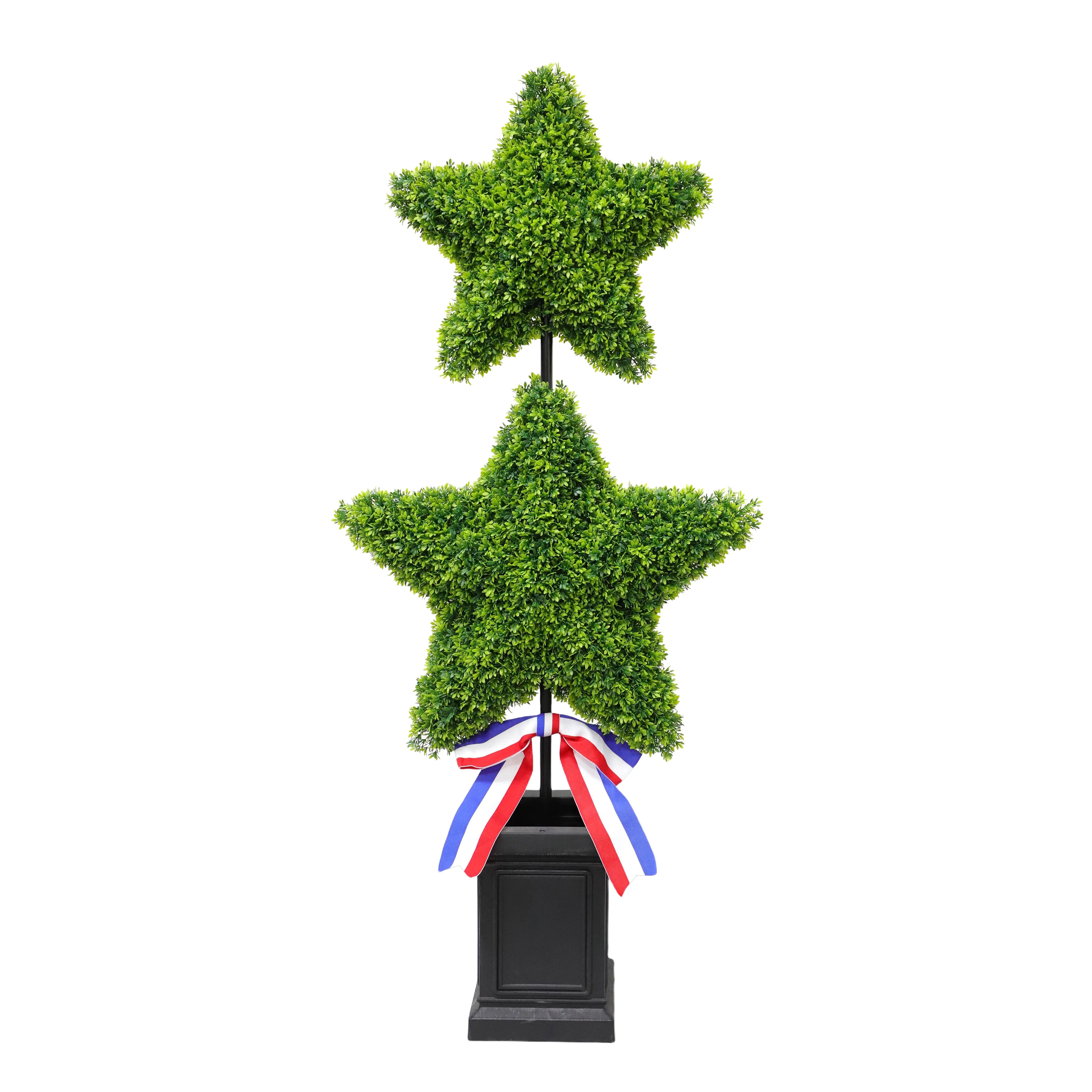 Two Star Artificial Topiary, 4', Patriotic by Way To Celebrate | Walmart (US)