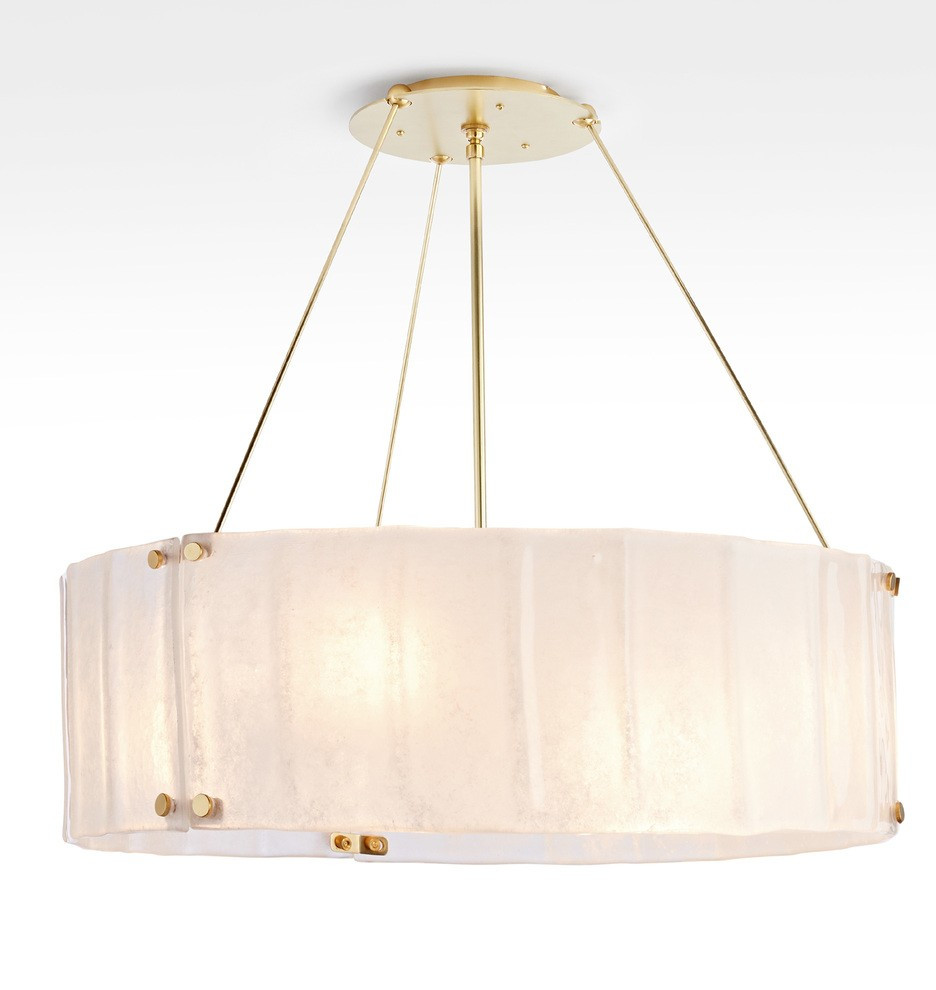 Willamette 32" Pearl White Fluted Chandelier | Rejuvenation