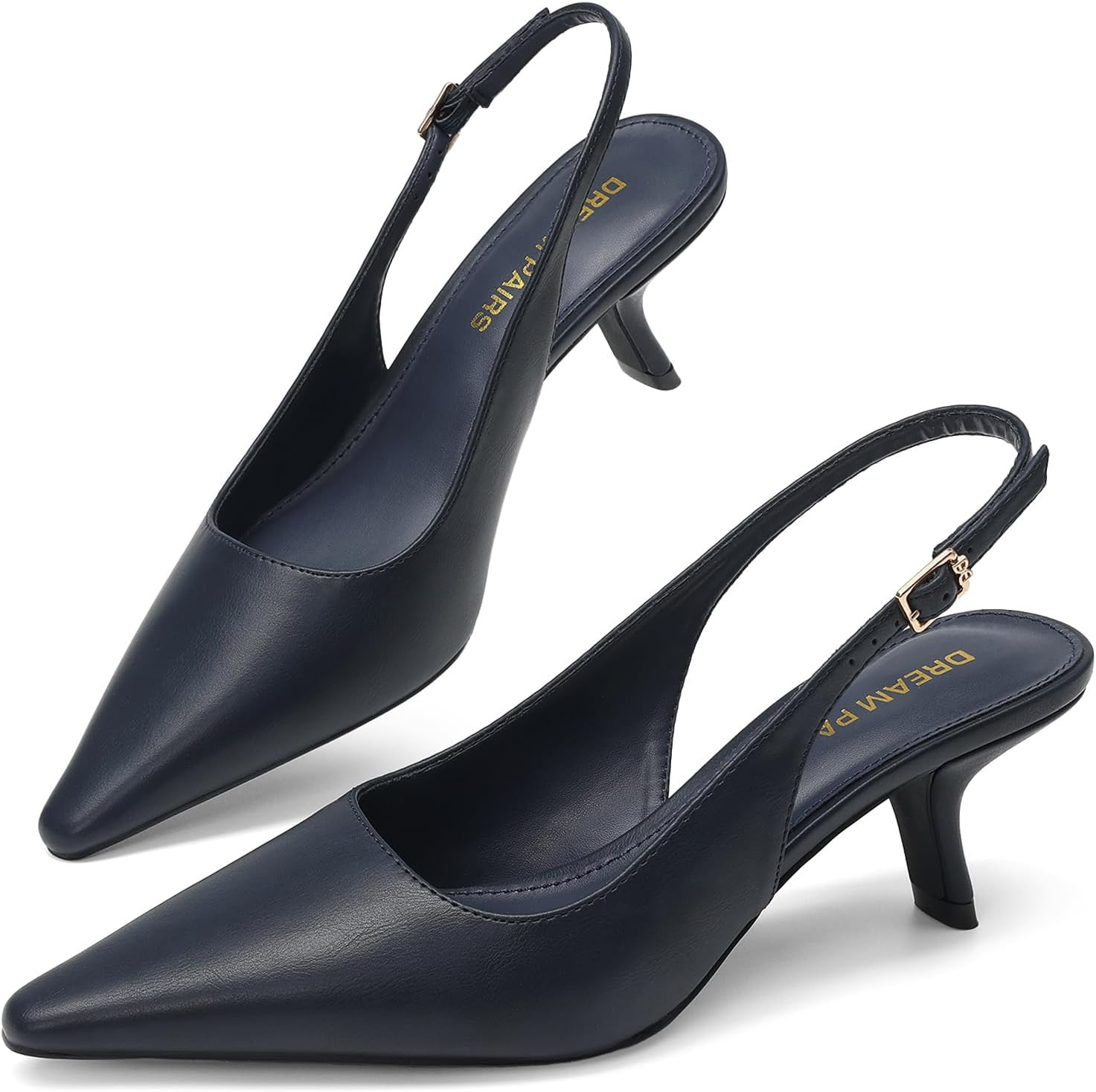DREAM PAIRS Women's Slingback Kitten Heels Pumps Shoes | Amazon (US)