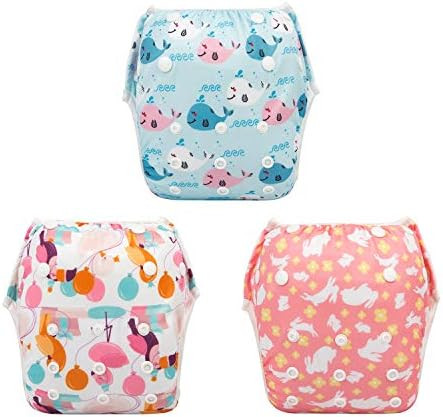 Babygoal Baby Girl Swim Diapers, Reusable Adjustable Washable Swim Underwear Fits 0-8M Baby Gifts... | Amazon (US)