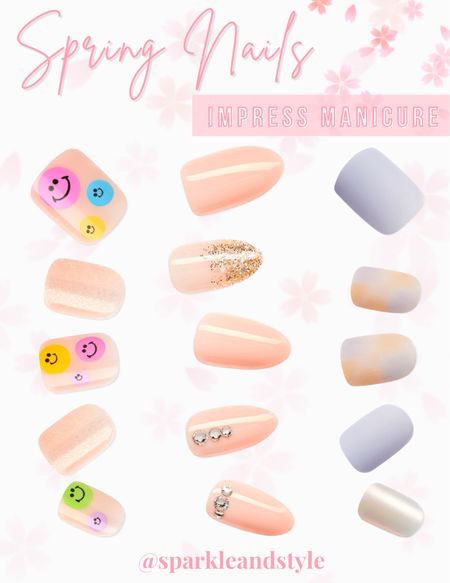 Adorable press on nails for the Spring! 💅🏼

Rainbow smiley face nails, nude sparkly nails, light blue gradient nails 

#LTKbeauty #LTKstyletip #LTKFind