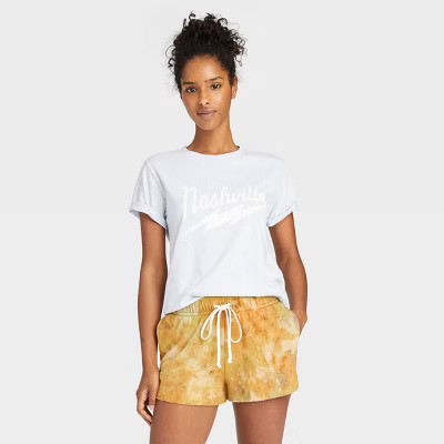 Women's Nashville Short Sleeve Graphic T-Shirt - Blue | Target