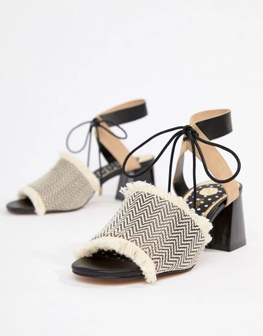 River Island sandals in canvas with block heel | ASOS US