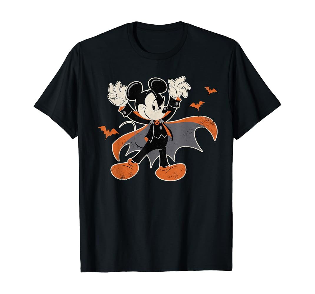 Disney Mickey Mouse Spooky Dracula Costume Halloween T-Shirt | Amazon (US)